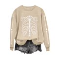 thumbnail image 4 of Meichang Fall Halloween Sweatshirts for Women Skull Graphic Sweatshirt Party Tops Long Sleeve Crewneck Sweatshirts Holiday Cozy Pullover, 4 of 6