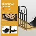 thumbnail image 4 of Black Firewood Rack with Bear & Tree Design - 16.5" Log Holder for Patio, Fireplace & Garden - 110lb Capacity Steel Storage Rack, 4 of 7