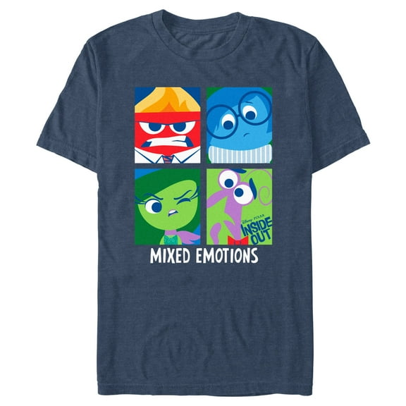 Men's Inside Out Emotions Grid  Graphic T-Shirt