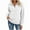 White, variant on Angala Women Solid Hoodless V Neck Long Sleeve Zippered Pocket Sweatshirt Cozy Breathable Women's Hoodie