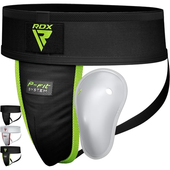 RDX Groin Protector Cup Men, Boxing Kickboxing MMA Muay Thai Sparring Groin Guard, Ventilated Adjustable,Karate Fighting Training, Underwear Jiu Jitsu BJJ Protection, Boys Youth