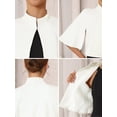 thumbnail image 5 of DARING DIVA Women's Formal Shrug Crewneck Split Short Sleeve Cape Blazer S White, 5 of 6
