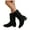 Black, variant on Mid Calf Boots for Women Comfortable Low Block Heel Leather Fashion Ruched Riding Booties