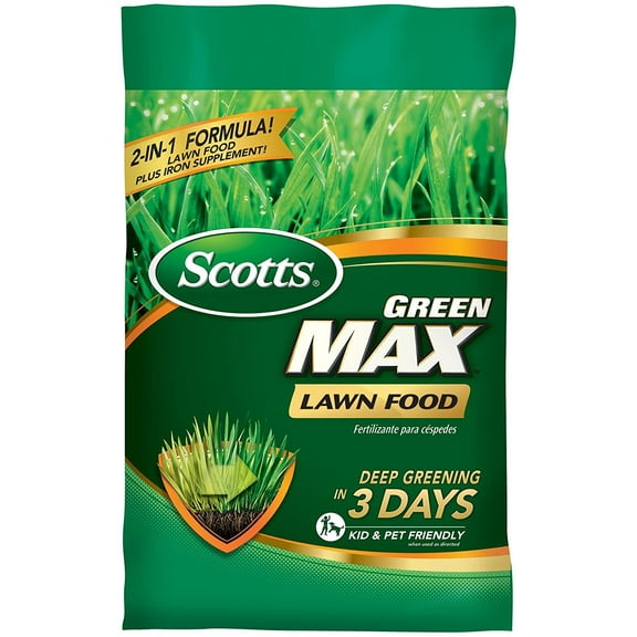Scotts Green Max Lawn Food Fertilizer, 10,000 sq. ft. 30.3 lbs with Deep Greening Formula