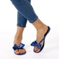 thumbnail image 4 of Women Jelly flip Flop Bow Sandals-Beach Flat Rivets Rain Ankle Strap Thong Blue, 4 of 5