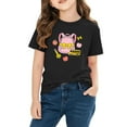 thumbnail image 3 of Piuwrlz Girls Short T-Shirts Kids Graphic Shirts Tops Cotton Pullover Black Size 7 Years, 3 of 10