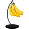 thumbnail image 1 of HOMKULA Banana Holder Stand - Banana Hook Hanger, Banana Tree Holder, Banana Rack for Kitchen Counter, Stainless Steel&Wooden Base,Itemstand, Metal Bar C4, 1 of 6