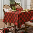 thumbnail image 2 of Yhmxh Red Green Checkered Rectangle Table Cloth for Dining Tables, Reusable Tartan Plaid Tablecloths Christmas Tabletop Decor Gingham Buffalo Check Table Cover for Holiday, Kitchen, Picnic 55x95Inch, 2 of 7