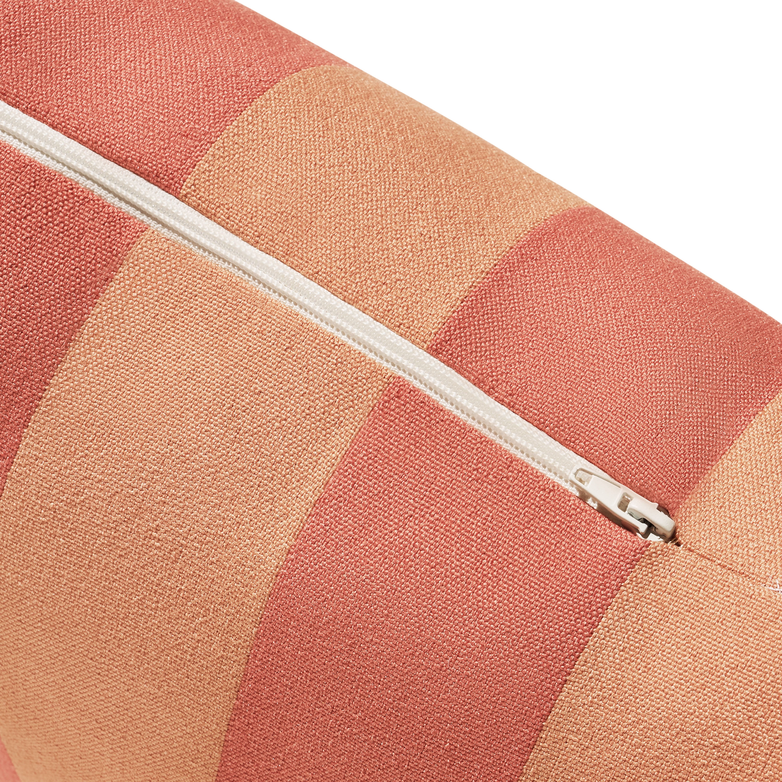 Beautiful 18" x 18" Decorative Outdoor Pillow by Drew Barrymore, Coral Stripe
