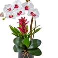 thumbnail image 4 of 26” Orchid and Bromeliad in Glossy Black Cylinder by Nearly Natural, 4 of 4