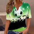 thumbnail image 1 of Fiudx Camisetas para Mujer Camiseta Holgada con Cuello En V y Estampado Del Día de La Independencia para Mujer, 1 of 5