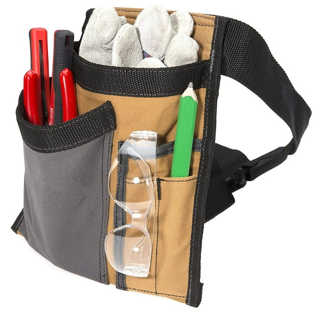 5-pocket Single Side Tool Belt Pouch/work Apron, Durable Canvas Construction, Adjustable Belt For Custom Fit