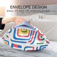 thumbnail image 4 of Yayeee Pillowcase King Size Set of 2 Satin Wrinkle Resistant Pillow Case, Blue Retro Pattern, 4 of 7
