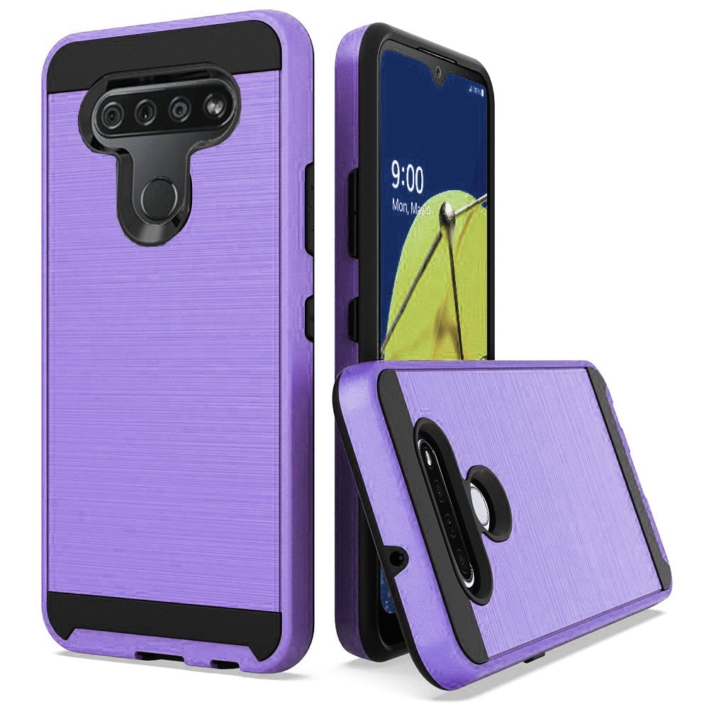 For LG Stylo 6 Case (6.8") / Stylo-6 Case Shock Dual Layered Cover Stand (Slim Purple) - Walmart.com
