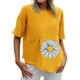thumbnail image 1 of Moda Mujer Verano Casual Manga Corta Cuello Redondo Estampado Blusa Camiseta Wmkox8yi bvn1268, 1 of 4