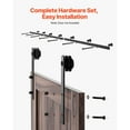 thumbnail image 3 of KFFKFF 10FT Sliding Barn Door Hardware Kit, Supports Up to 330 lbs, Fits Doors Up to 60 Inches Wide and 1-3/8 to 1-3/4 Inches Thick, Sturdy Track with I-Shape Roller, Black, 3 of 9