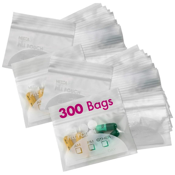 MEDca 300 ct Pill Pouch Bags, 3x2.75 inches, BPA-free, Writable Label, Travel