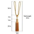 thumbnail image 6 of Evideco French Home Goods Curtain Holdbacks Set of 2 Decorative Curtain Tiebacks With Tassel - Golden Amber, 6 of 9