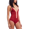 thumbnail image 2 of Mono de encaje para mujer Free People rojo pequeño Body, 2 of 2