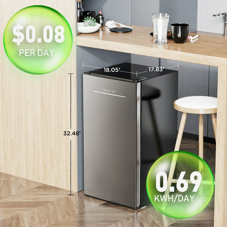 Frestec 4.7 cu' Refrigerator, Mini Fridge with Freezer, Compact Refrigerator, Small Refrigerator with Freezer, Top Freezer, Adjustable Thermostat