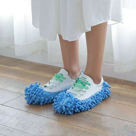 

Yoslce Shoe Covers Single Chenille Mop Wipe Slippers Shoes Lazy Shoe Mop Caps Set