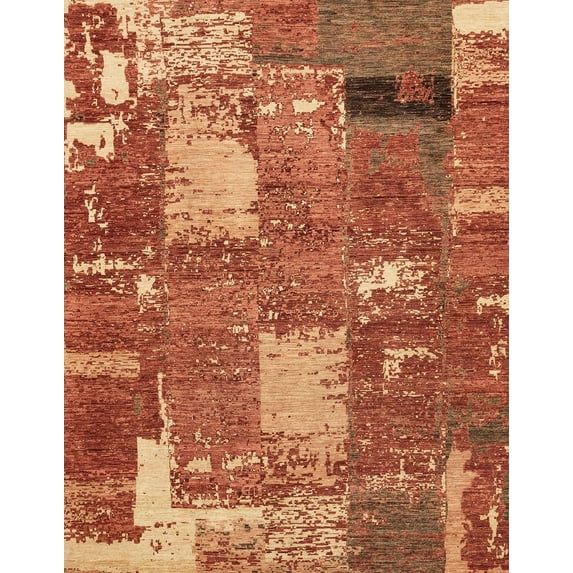 Ahgly Company Machine Washable Indoor Rectangle Abstract Lava Red Area Rugs, 2' x 3'