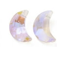 thumbnail image 2 of Electroplate Transparent Glass Pendants Back Plated Faceted Crescent Moon Charms Lilac 20x13x6mm Hole: 1.2mm. Glass, 2 of 3