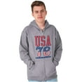 thumbnail image 4 of Patriotic USA 76 American Flag Zip Up Hoodie Men's Women's Brisco Brands S, 4 of 6
