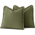 thumbnail image 4 of Wehilion 2pcs Linen Throw Pillow Covers Decorative Square Pillow Covers Farmhouse Style Boho Cushion Covers Natural Beige Pillow Covers with Fringe for Living Room, 4 of 12