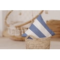 thumbnail image 4 of 16 x16" Square Simply Daisy Awning Stripe Print Polyester Outdoor Pillow, Cornflower Blue, 4 of 5