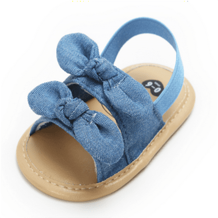 

Mioliknya Baby Leisure Toddler Shoes Soft Sole Wave Point Lattice Bow Style Sandals