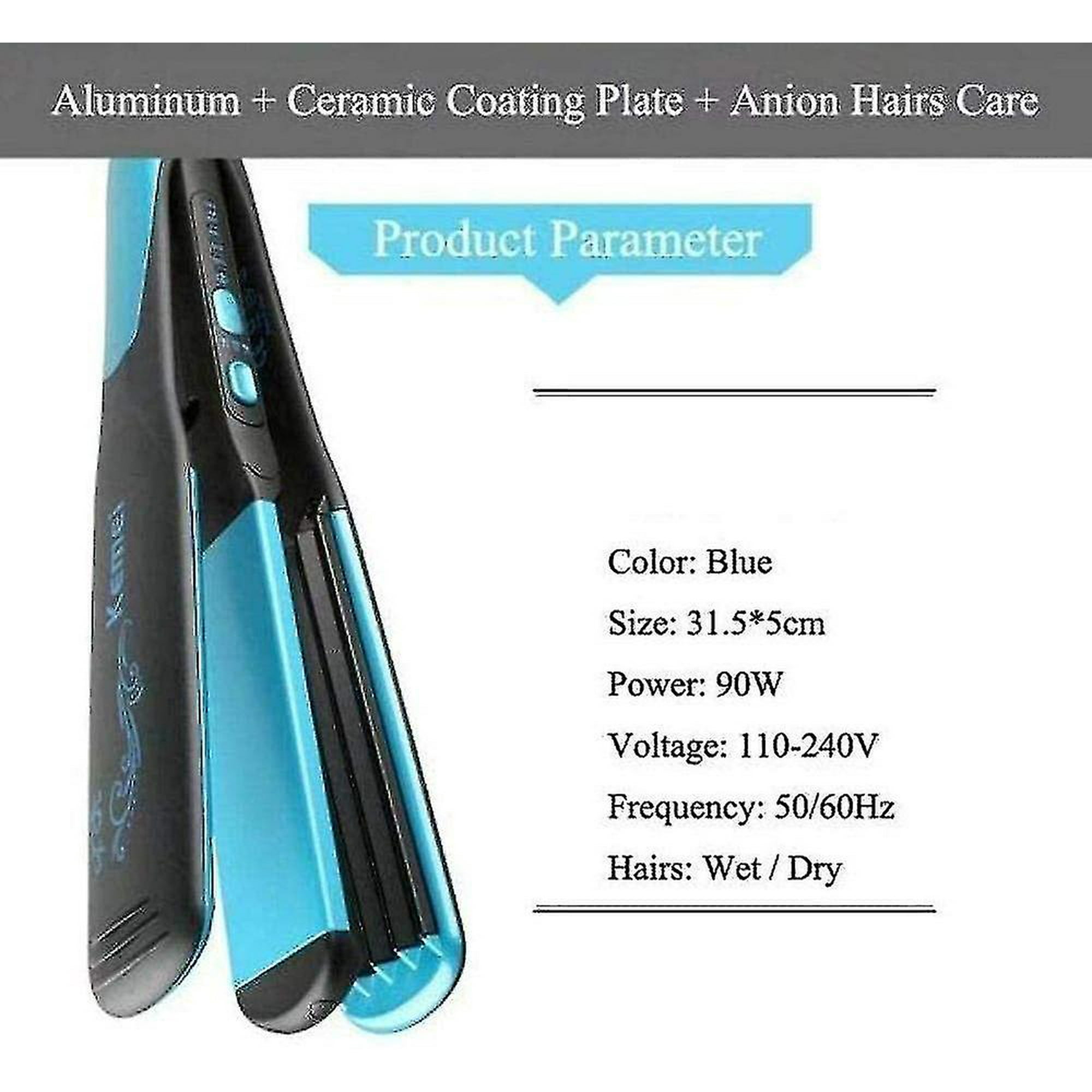 Hair straighteners two in one ceramic hair straightener fast heating in 30 seconds blue HTOOQ