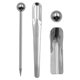 thumbnail image 1 of 4pcs/set Tile Pressure Ball Double Hole Pressure Seam Stainless Steel Ball Hook Ceramic Floor Tile Cement Slurry Tool (Silver), 1 of 3