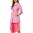 thumbnail image 4 of INSPIRE CHIC Women's Coats Peter Pan Collar Single Breasted Button Front Outwear Winter Coats XL Charm pink, 4 of 7