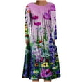 thumbnail image 1 of Vestidos Para Mujer Maxi Vestido Moda Estampado Manga Larga Cuello Redondo Vestido Tipo Jersey Odeerbi ODB134132, 1 of 5