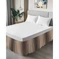 thumbnail image 4 of Dark Brown Bed Skirt Ombre Solid Color Gradient Modern Art Bed Skirts California King Size 16 Inch Drop, Wrap Around Dust Ruffle&nbsp;Bedskirt with Adjustable Elastic Belt for Queen Size Beds, 4 of 7