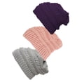 thumbnail image 1 of Bonnet Tricoté pour Femmes Lot de 3 - Inde Rose/violet/argent Métallique, 1 of 1