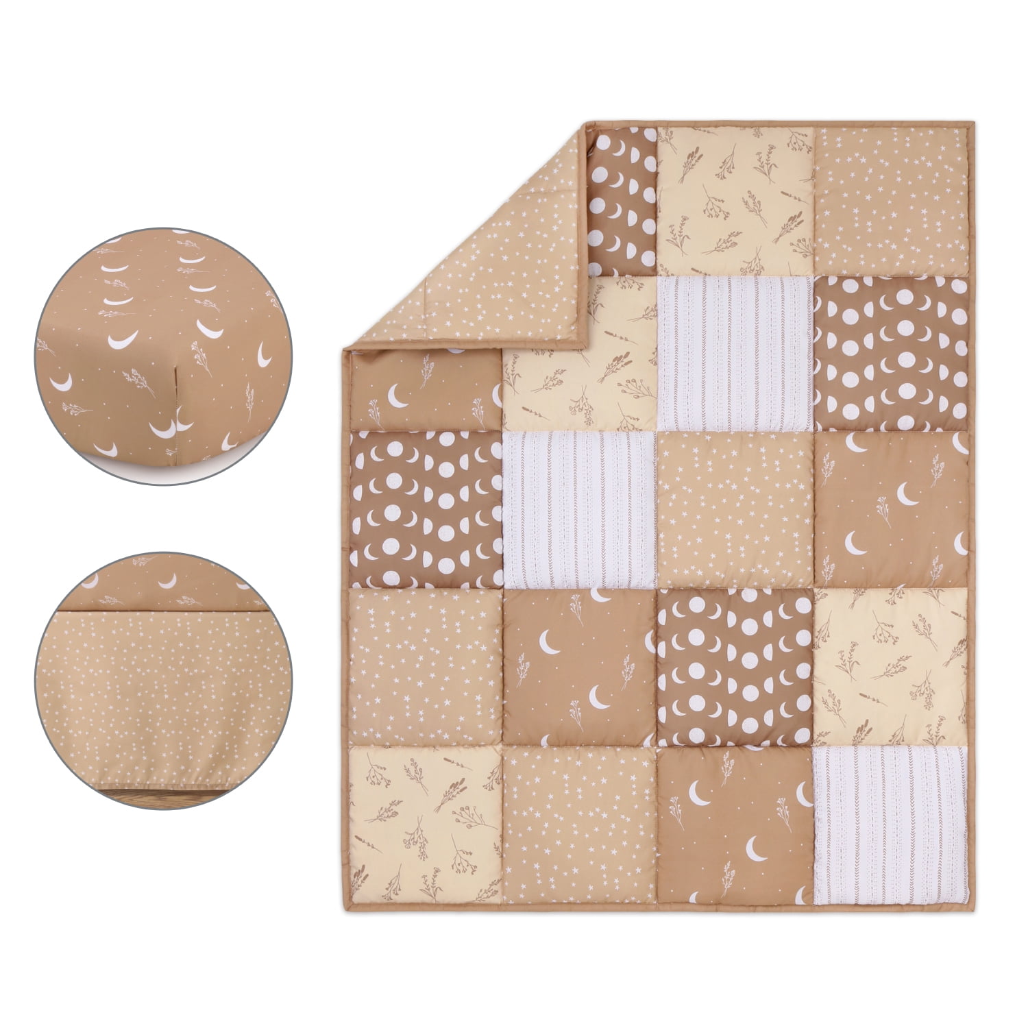 The Peanutshell Crib Bedding Set for Baby Boys or Baby Girls, Boho Celestial, 3 Pieces