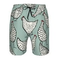 thumbnail image 4 of Disketp Men'S Swim Trunks Hawaiian Breathable Surf Beach Swimsuits Mesh Lining Beach Shorts With Pockets-Hand Drawn Chickens, 4 of 9