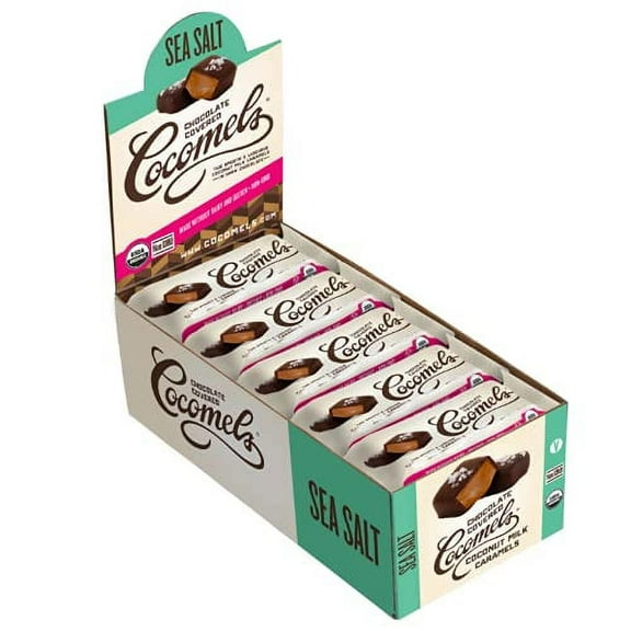 Chocolate-covered Cocomels - Coconut Milk Caramels - Organic - Made Without Dairy (Sea Salt, 15 pack), 1 Oz each