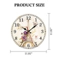 thumbnail image 2 of Silent Non-Ticking Wooden Decorative Round Wall Clock Battery Operated Wall Clocks Vintage Rustic Country Decor Round Wall Clock C, 2 of 8