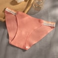 thumbnail image 4 of Panties for Women,Fashion Striped Ice Silk Hollow Briefs for Women Comfortable Breathable Seamless Panties,Womens Underwear,Orange,L, 4 of 6