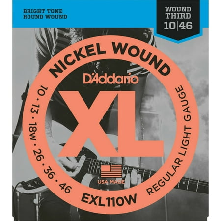 - EXL110W Nickel Wound Electric Guitar Strings, Regular Light, Wound 3rd, 10-46, Popular XL110-gauging with a wound 3rd string By D'Addario