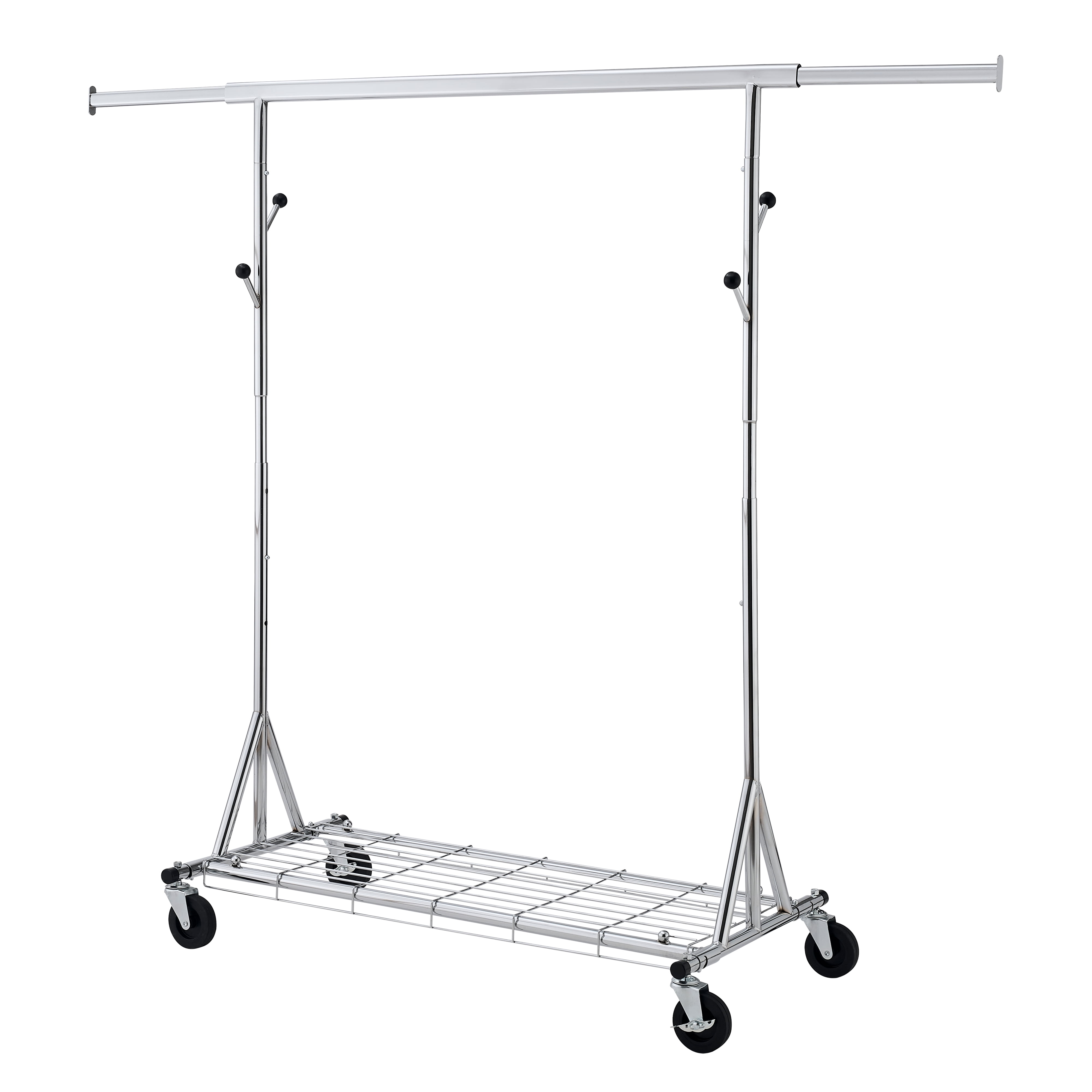 Heavy Duty Rolling Garment Rack Holds up to 600LBS, Extendable Collapsible Metal Clothing Rack with Lockable Wheels for Commercial & Home Hanging Clothes Storage