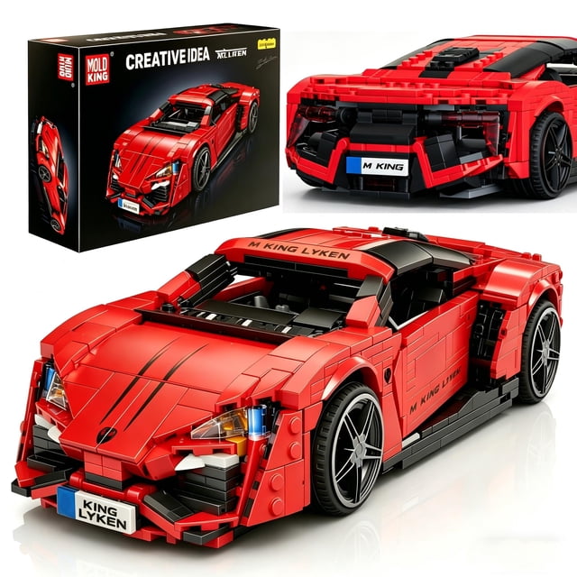Kit Art Craft Mould King Coche Deportivo Rojo a Escala 1:12 – 1311 piezas
