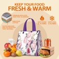 thumbnail image 5 of Pioneer Flower Floral Print Pattern Insulated Lunch Bag for Women & Adults,Large Portable Soft Cooler Lunch Bag,Thermal Food Storage Tote with Pearl Cotton,8.66L,8.75x5.75x9.5 Inch, 5 of 6