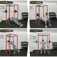 thumbnail image 2 of Power Cage Squat Rack - Heavy-Duty 1600LBS Capacity (Black/Red) - Multi-Functional with LAT Pulldown & Dip Bars - Home Gym Strength Training Equipment, 2 of 7