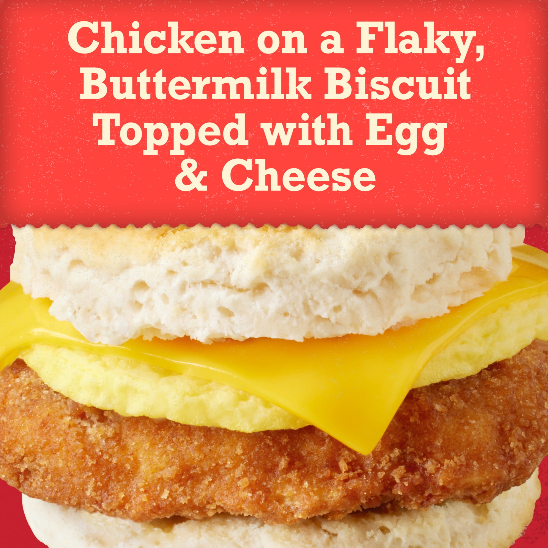 Jimmy Dean Chicken Buttermilk Biscuit Egg & Cheese, 11 oz, 2 Count (Frozen)