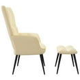 thumbnail image 5 of vidaXL Relaxing Chair with a Stool Cream White Velvet, 5 of 7
