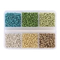 thumbnail image 1 of 720 Pcs 6 Styles Perles de Rocaille en Verre 3 mm, Perles de Rocaille en Verre Rondes Perles Poney Mini Entretoise Perles en Vrac pour Bricolage Artisanat Bracelet Collier,06, 1 of 6